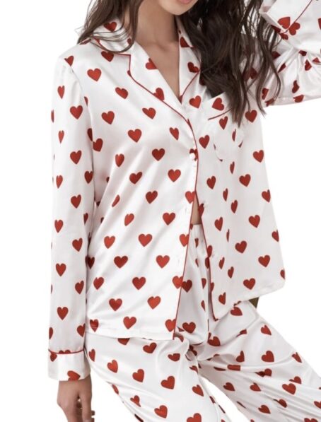 satin heart pajama set - Image 3