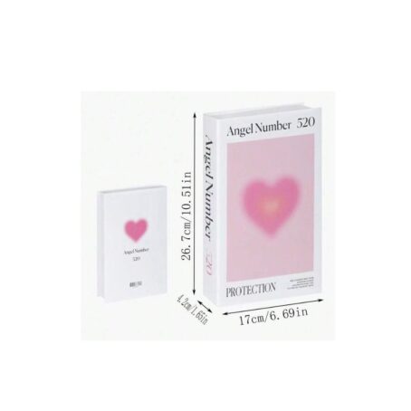 pink love heart book decorative