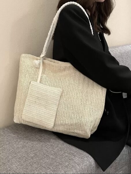Summer Straw Beach Bag - Image 3